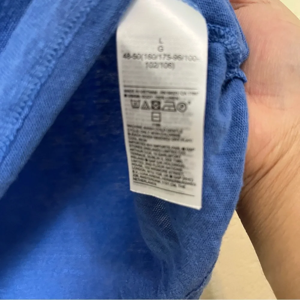 5/$30‎ Banana republic women short sleeve comfort 100% linen blue crop top large
